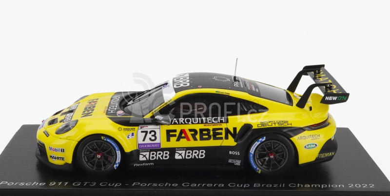 Spark-model Porsche 911 991-2 Gt3 Team Farben N 73 Champion Brazilian Porsche Carrera Cup Season 2022 E.elias 1:43 Žlutá Černá