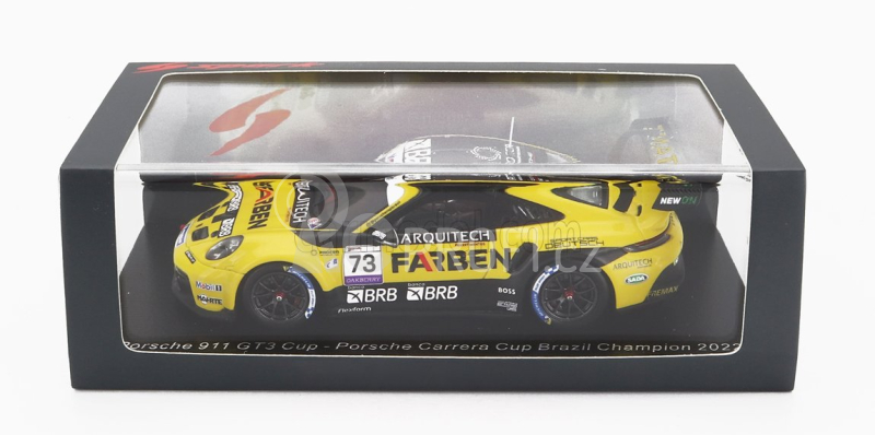 Spark-model Porsche 911 991-2 Gt3 Team Farben N 73 Champion Brazilian Porsche Carrera Cup Season 2022 E.elias 1:43 Žlutá Černá