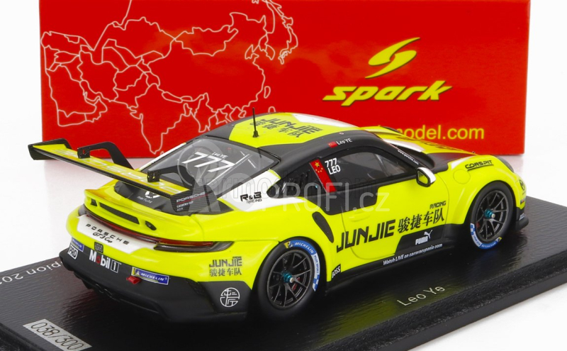 Spark-model Porsche 911 991-2 Gt3 Team Jungig N 777 Champion Asia Porsche Carrera Cup Season 2022 L.ye 1:43 Žlutá Černá