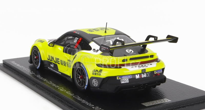 Spark-model Porsche 911 991-2 Gt3 Team Jungig N 777 Champion Asia Porsche Carrera Cup Season 2022 L.ye 1:43 Žlutá Černá