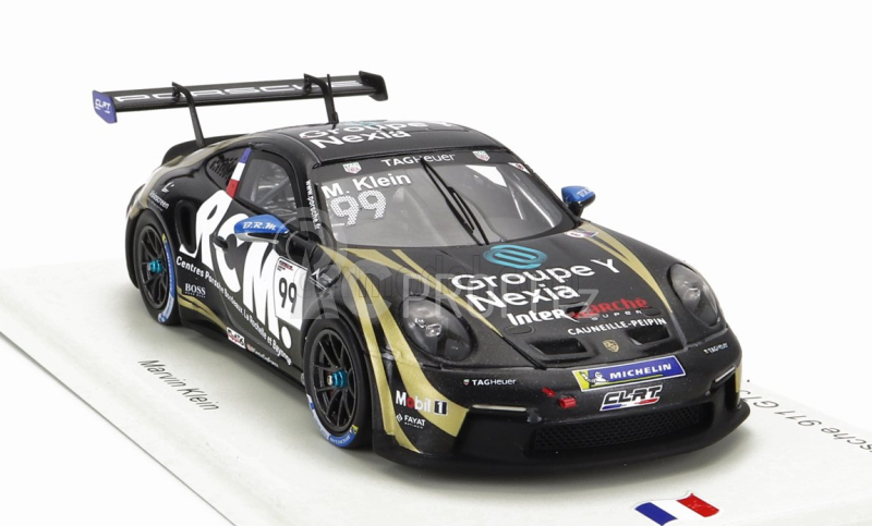 Spark-model Porsche 911 991-2 Gt3 Team Rcm N 99 Champion France Porsche Carrera Cup Season 2022 M.klein 1:43 Black