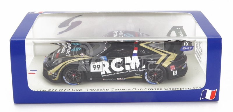 Spark-model Porsche 911 991-2 Gt3 Team Rcm N 99 Champion France Porsche Carrera Cup Season 2022 M.klein 1:43 Black