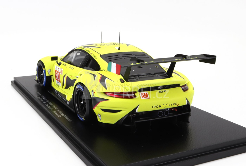 Spark-model Porsche 911 991-2 Rsr-19 4.2l Team Iron Lynx N 60 24h Le Mans 2023 M.cressoni - A.picariello - C.schiavoni 1:18 Žlutá
