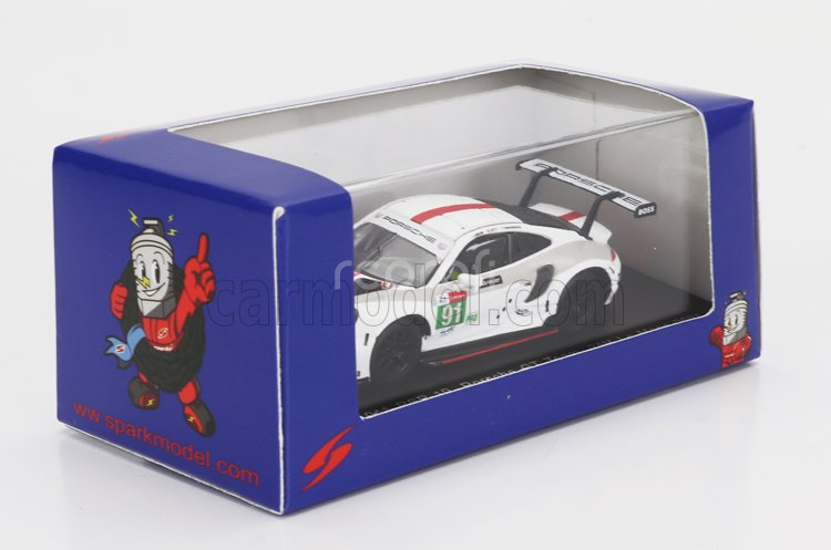 Spark-model Porsche 911 991-2 Rsr-19 4.2l Team Porsche Gt N 91 24h Le Mans 2021 G.bruni - R.lietz - F.makowiecki 1:64 Bílá Šedá Červená