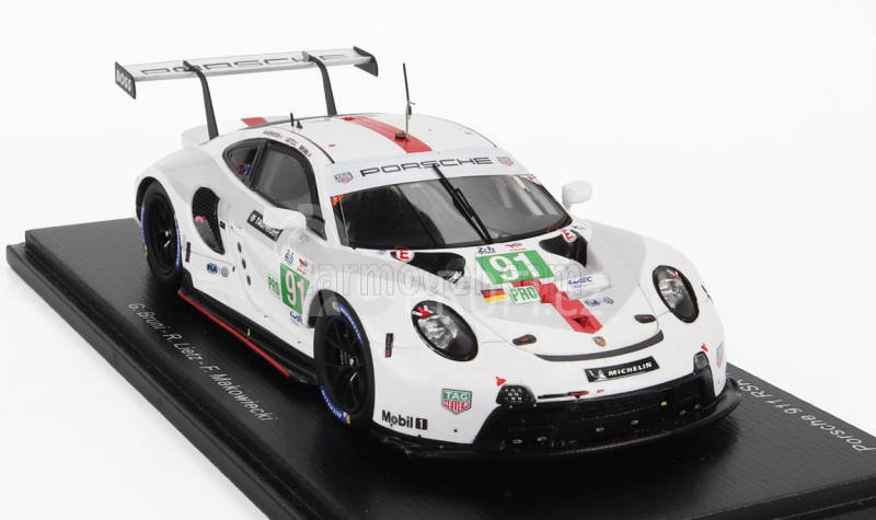 Spark-model Porsche 911 991-2 Rsr-19 4.2l Team Porsche Gt N 91 Winner Lmgte Pro Class 24h Le Mans 2022 G.bruni - R.lietz - F.makowiecki 1:43 Bílá Šedá Červená