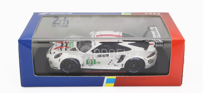 Spark-model Porsche 911 991-2 Rsr-19 4.2l Team Porsche Gt N 91 Winner Lmgte Pro Class 24h Le Mans 2022 G.bruni - R.lietz - F.makowiecki 1:43 Bílá Šedá Červená