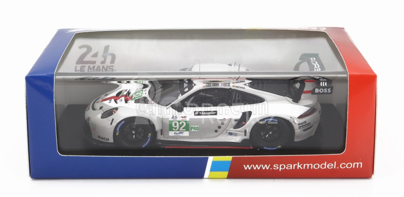 Spark-model Porsche 911 991-2 Rsr-19 4.2l Team Porsche Gt N 92 24h Le Mans 2022 M.christensen - K.estre - L.vanthoor 1:43 Bílá Šedá Červená