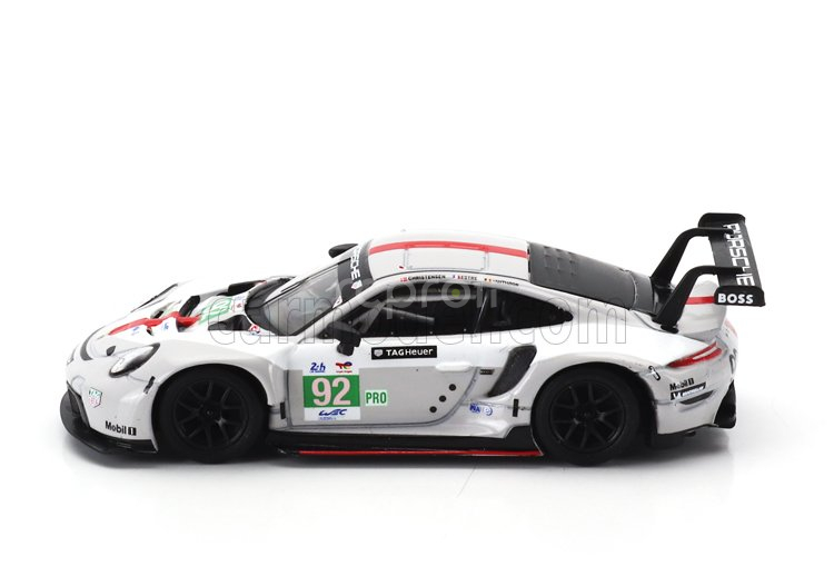 Spark-model Porsche 911 991-2 Rsr-19 4.2l Team Porsche Gt N 92 24h Le Mans 2022 Michael Christensen - Kevin Estre - Laurens Vanthoor 1:64 Bílá Šedá Červená
