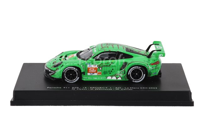 Spark-model Porsche 911 991-2 Rsr-19 4.2l Team Project 1-ao N 56 24h Le Mans 2023 Matteo Cairoli - Phillip Jeffrey Hyett - Gunnar Jeannette 1:87 Zelená