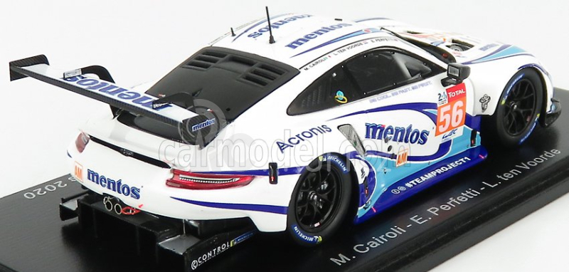 Spark-model Porsche 911 991-2 Rsr 4.0l Team Project 1 N 56 24h Le Mans 2020 M.cairoli - E.perfetti - L.ten Voorde 1:43 Bílá Světle Modrá