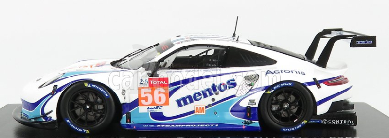 Spark-model Porsche 911 991-2 Rsr 4.0l Team Project 1 N 56 24h Le Mans 2020 M.cairoli - E.perfetti - L.ten Voorde 1:43 Bílá Světle Modrá