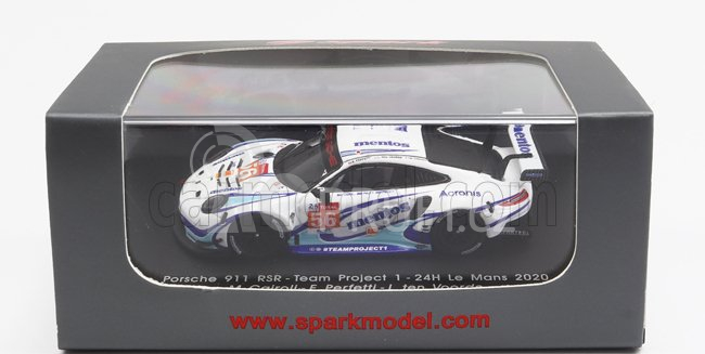 Spark-model Porsche 911 991-2 Rsr 4.0l Team Project 1 N 56 24h Le Mans 2020 M.cairoli - E.perfetti - L.ten Voorde 1:87 Bílá Světle Modrá