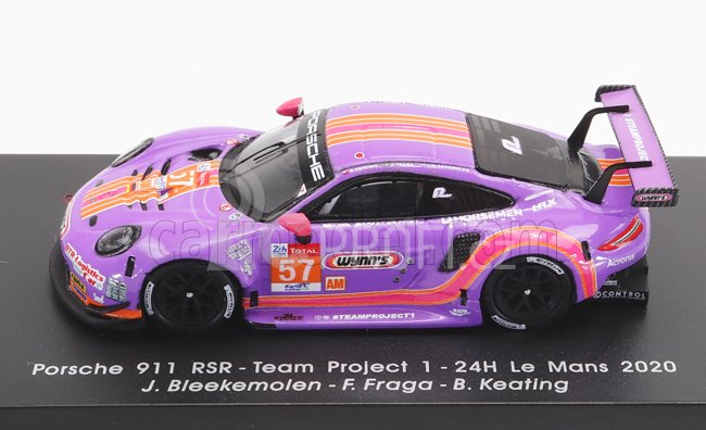 Spark-model Porsche 911 991-2 Rsr 4.0l Team Project-1 N 57 24h Le Mans 2020 J.bleekemolen - F.fraga - B.keating 1:87 Fialově Oranžová