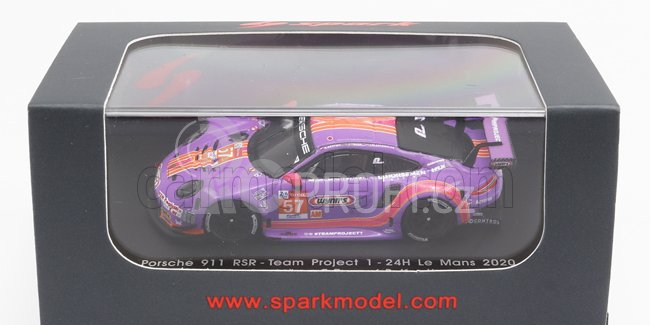 Spark-model Porsche 911 991-2 Rsr 4.0l Team Project-1 N 57 24h Le Mans 2020 J.bleekemolen - F.fraga - B.keating 1:87 Fialově Oranžová