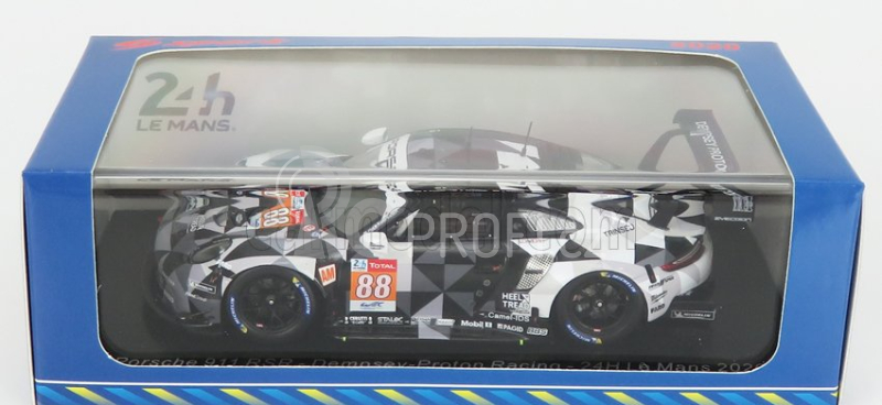 Spark-model Porsche 911 991-2 Rsr Team Dempsey Proton Racing N 88 24h Le Mans 2020 D.bastien - A.de Leener - T.preining 1:43 Šedá Černá