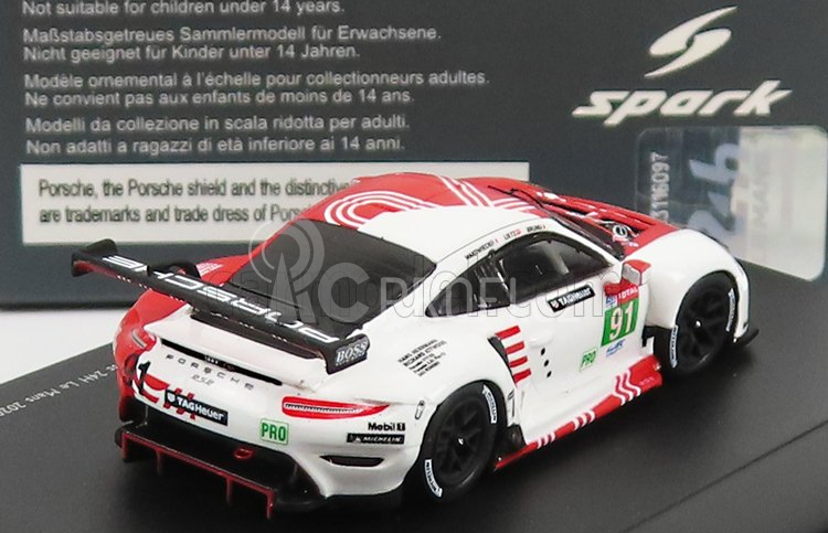 Spark-model Porsche 911 991-2 Rsr Team Porsche Gt N 91 24h Le Mans 2020 R.lietz - G.bruni - F.makowiecki 1:87 Red
