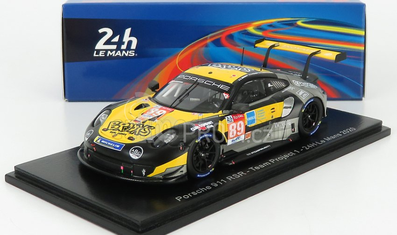 Spark-model Porsche 911 991-2 Rsr Team Project 1 N 89 24h Le Mans 2020 Steve Brooks - A.laskaratos - J.piguet 1:43 Žlutá Černá
