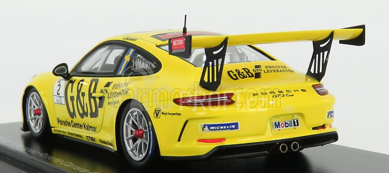 Spark-model Porsche 911 991 Gt3 Cup N 2 Champion Porsche Carrera Cup Scandinavie 2018 L.sundahl 1:43 Žlutá