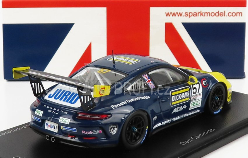 Spark-model Porsche 911 991 Gt3 Cup N 25 Porsche Carrera Cup England Champion 2021 Dan Cammish 1:43 Černá Žlutá