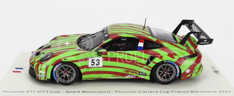 Spark-model Porsche 911 991 Gt3 Cup N 53 Porsche Carrera Cup France Barcelona 2021 Arthur Mathieu 1:43 Zelená Červená