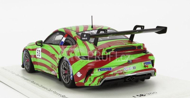 Spark-model Porsche 911 991 Gt3 Cup N 53 Porsche Carrera Cup France Barcelona 2021 Arthur Mathieu 1:43 Zelená Červená