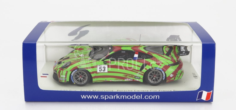 Spark-model Porsche 911 991 Gt3 Cup N 53 Porsche Carrera Cup France Barcelona 2021 Arthur Mathieu 1:43 Zelená Červená