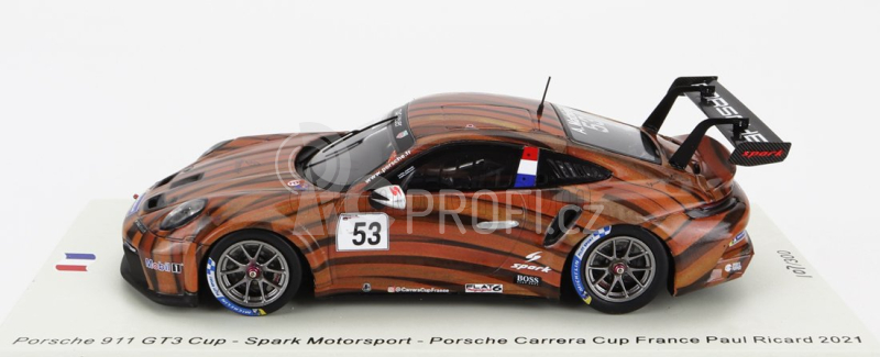 Spark-model Porsche 911 991 Gt3 Cup N 53 Porsche Carrera Cup France Paul Ricard 2021 Arthur Mathieu 1:43 Brown