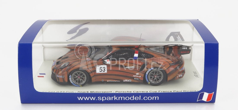 Spark-model Porsche 911 991 Gt3 Cup N 53 Porsche Carrera Cup France Paul Ricard 2021 Arthur Mathieu 1:43 Brown