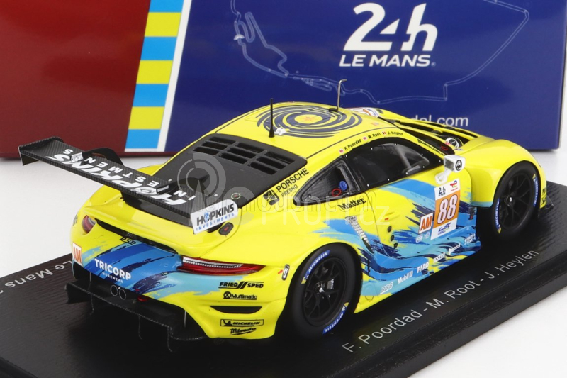 Spark-model Porsche 911 991 Rsr-19 4.2l Team Dempsey Proton Racing N 88 24h Le Mans 2022 F.poordad - M.root - J.heylen 1:43 Žlutá Světle Modrá