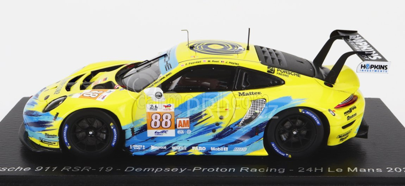 Spark-model Porsche 911 991 Rsr-19 4.2l Team Dempsey Proton Racing N 88 24h Le Mans 2022 F.poordad - M.root - J.heylen 1:43 Žlutá Světle Modrá