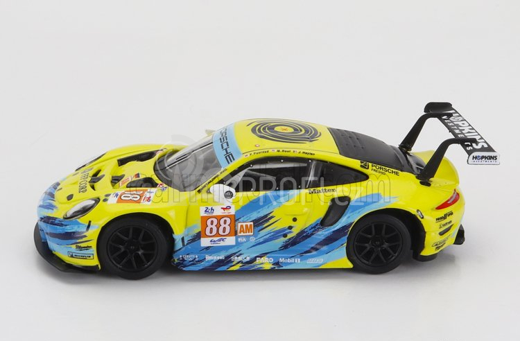 Spark-model Porsche 911 991 Rsr-19 4.2l Team Dempsey Proton Racing N 88 24h Le Mans 2022 F.poordad - M.root - J.heylen 1:64 Žlutá Světle Modrá