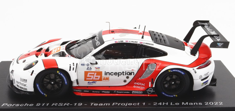 Spark-model Porsche 911 991 Rsr-19 4.2l Team Project-1 N 56 24h Le Mans 2022 B.iribe - O.millroy - B.barnicoat 1:43 Bílá Červená