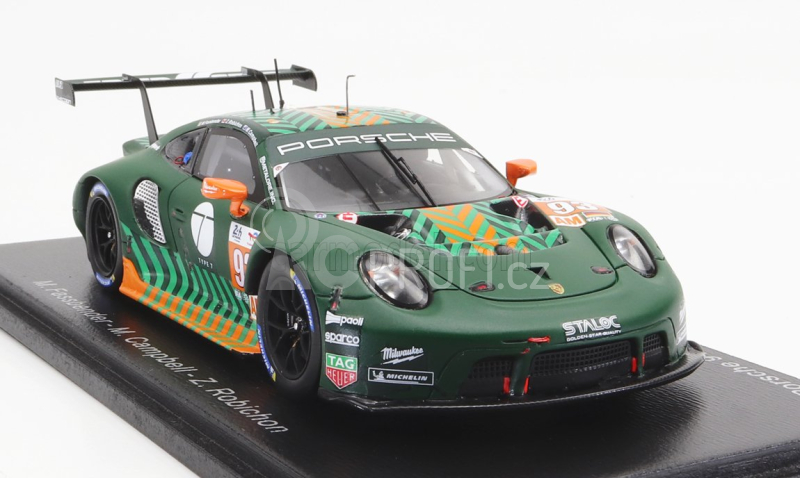 Spark-model Porsche 911 991 Rsr-19 4.2l Team Proton Competition N 93 24h Le Mans 2022 Michael Fassbender - Matt Campbell - Zacharie Robichon 1:43 Zelená Černá