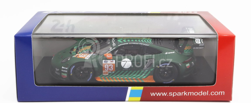 Spark-model Porsche 911 991 Rsr-19 4.2l Team Proton Competition N 93 24h Le Mans 2022 Michael Fassbender - Matt Campbell - Zacharie Robichon 1:43 Zelená Černá
