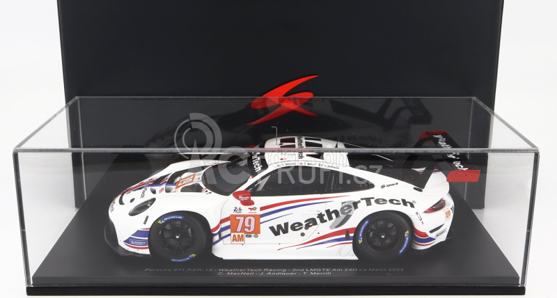 Spark-model Porsche 911 991 Rsr-19 4.2l Team Weathertech Racing N 79 2nd Lmgte Am Class 24h Le Mans 2022 C.macneil - J.andlauer - T.merril - Con Vetrina - With Showcase - Special Box 1:18 Bílá