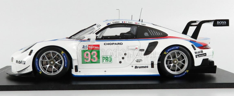 Spark-model Porsche 911 991 Rsr 4.0- Flat-6 Team Porsche Gt N 93 24h Le Mans 2019 N.tandy - E.bamber - P.pilet 1:18 Bílá
