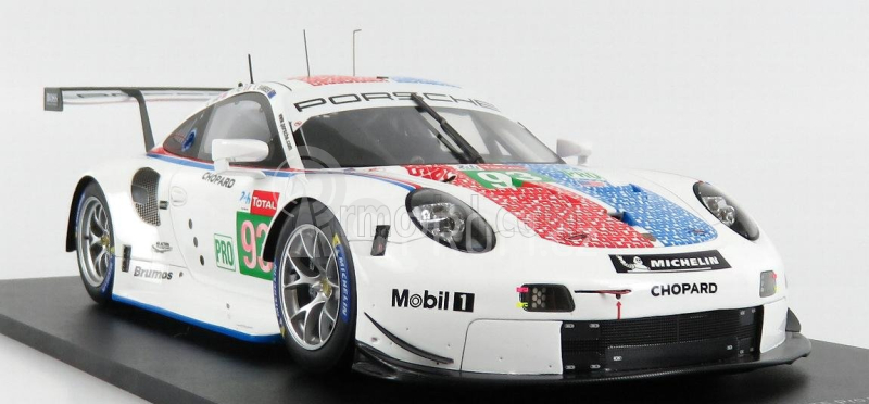 Spark-model Porsche 911 991 Rsr 4.0- Flat-6 Team Porsche Gt N 93 24h Le Mans 2019 N.tandy - E.bamber - P.pilet 1:18 Bílá