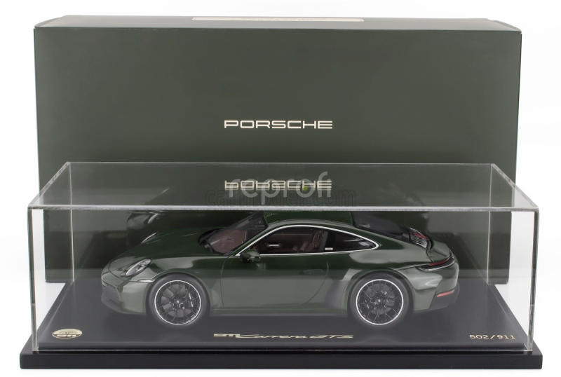 Spark-model Porsche 911 992-2 Carrera Gts Coupe Cuarenta Edition 2024 - Con Vetrina - With Showcase 1:18 Zelená