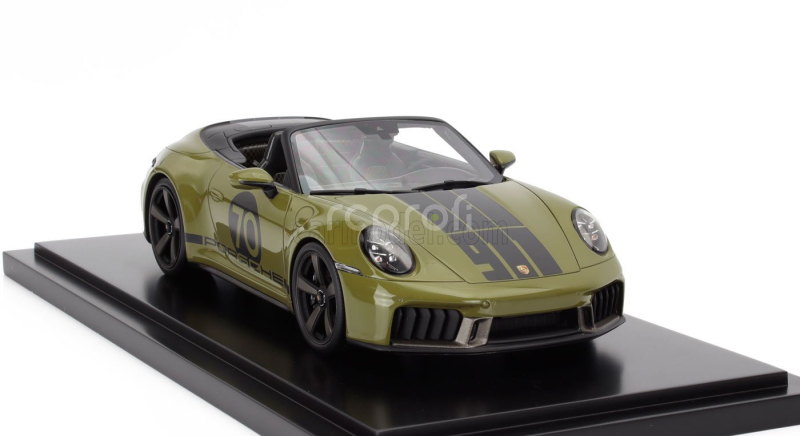 Spark-model Porsche 911 992 Cabriolet Open Spirit 70 2025 1:18 Olivová Neo Zelená Černá
