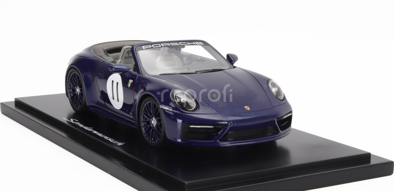 Spark-model Porsche 911 992 Carrera S Cabriolet Open N 11 2024 - La Carrera Panamericana 1952 - Con Vetrina - With Showcase 1:18 Blue