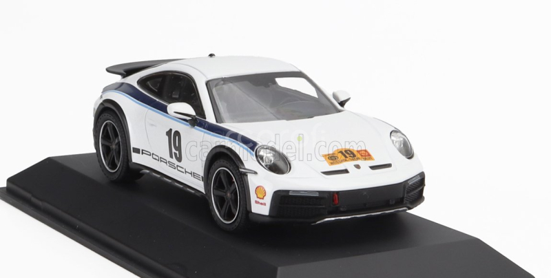 Spark-model Porsche 911 992 Coupe N 19 Rally Dakar Design 2022 1:43 Bílá Modrá