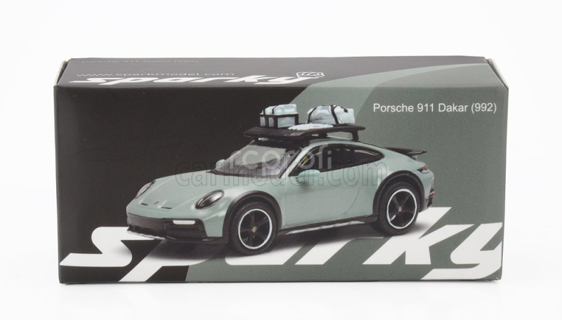 Spark-model Porsche 911 992 Dakar 3.0 Coupe With Pack Roof Accessories 2023 1:64 Zelený Odstín