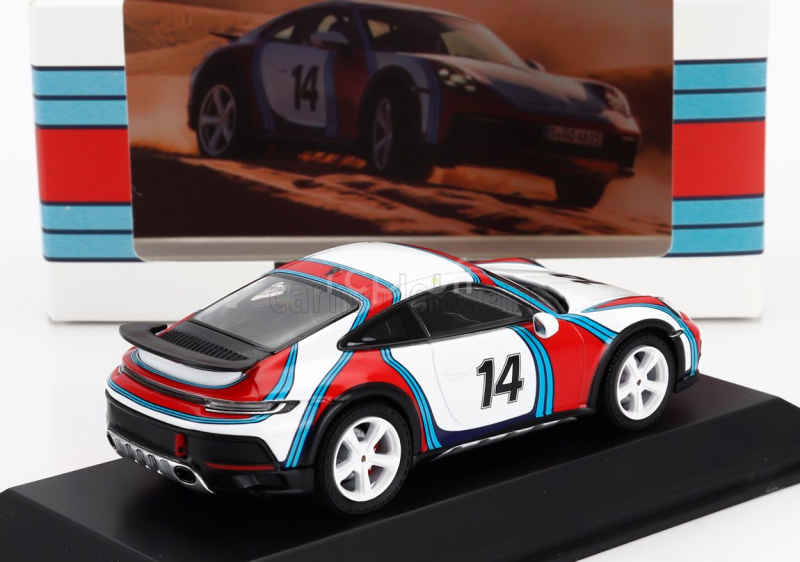 Spark-model Porsche 911 992 Dakar Coupe N 14 Martini Racing Livery 2023 1:43 Bílá Červená Modrá