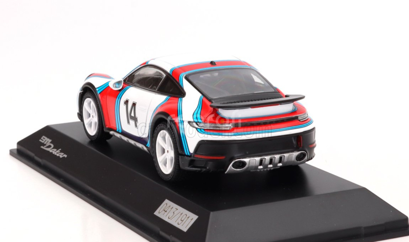 Spark-model Porsche 911 992 Dakar Coupe N 14 Martini Racing Livery 2023 1:43 Bílá Červená Modrá