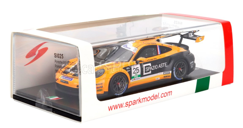 Spark-model Porsche 911 992 Gt3 Cup N 25 Porsche Carrera Cup Italy Champion 2023 Larry Ten Voorde 1:43 Oranžová Černá