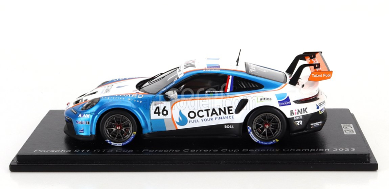 Spark-model Porsche 911 992 Gt3 Cup N 46 Porsche Carrera Cup Benelux Champion 2023 Robert De Haan 1:43 Bílá Modrá Met