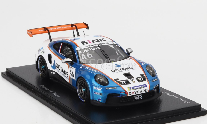 Spark-model Porsche 911 992 Gt3 Cup N 46 Porsche Carrera Cup Benelux Champion 2023 Robert De Haan 1:43 Bílá Modrá Met