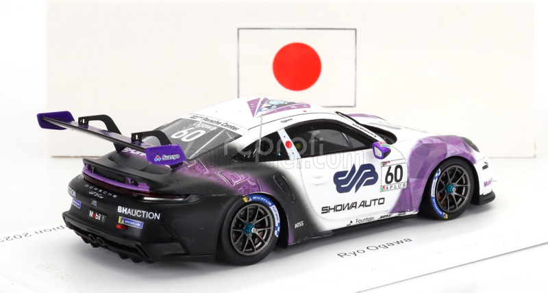 Spark-model Porsche 911 992 Gt3 Cup N 60 Porsche Carrera Cup Japan Champion 2022 Ryo Ogawa 1:43 Bílá Fialová Černá