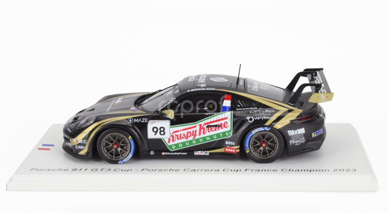 Spark-model Porsche 911 992 Gt3 Cup N 98 France Champion Porsche Carrera Cup 2023 Dorian Boccolacci 1:43 Black