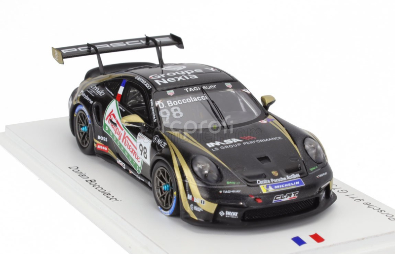 Spark-model Porsche 911 992 Gt3 Cup N 98 France Champion Porsche Carrera Cup 2023 Dorian Boccolacci 1:43 Black